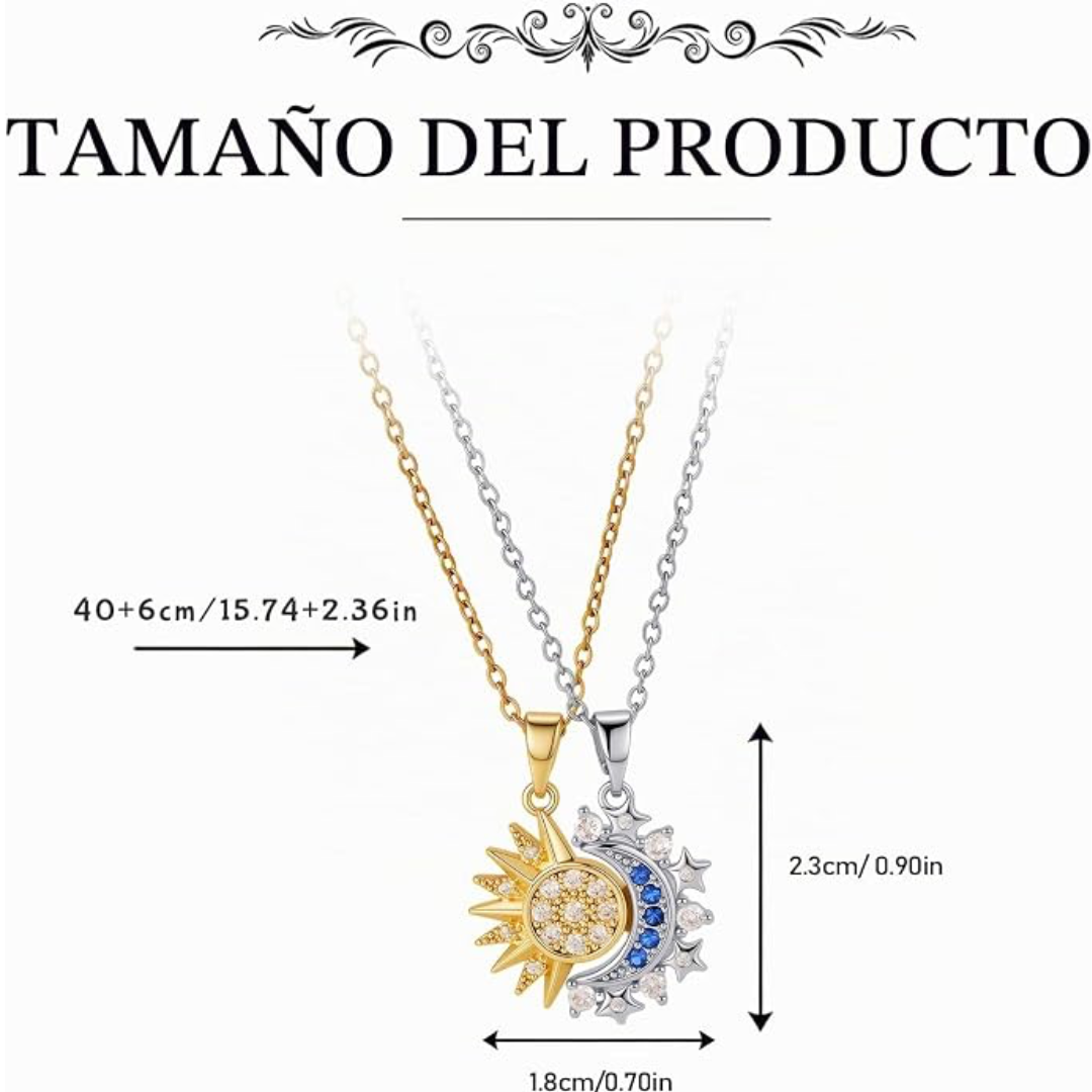 Collares Magnéticas de Pareja Sol y Luna